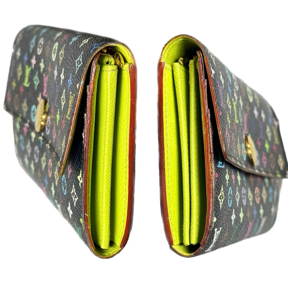 Authentic  Louis Vuitton Murakami Sarah Wallet – Black Multicolor - Picture 4 of 12